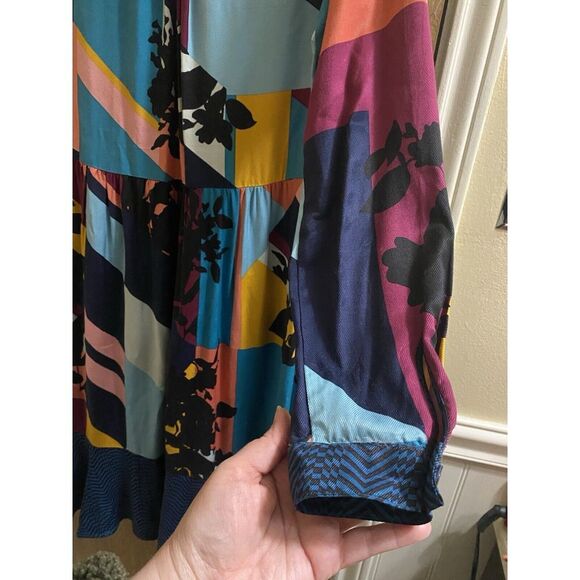 Maeve Anthropologie Gillian Abstract Shirtdress Size XS Oversized ** Read - Picture 13 of 16